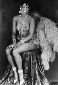 A Topless Josephine Baker On A Stool